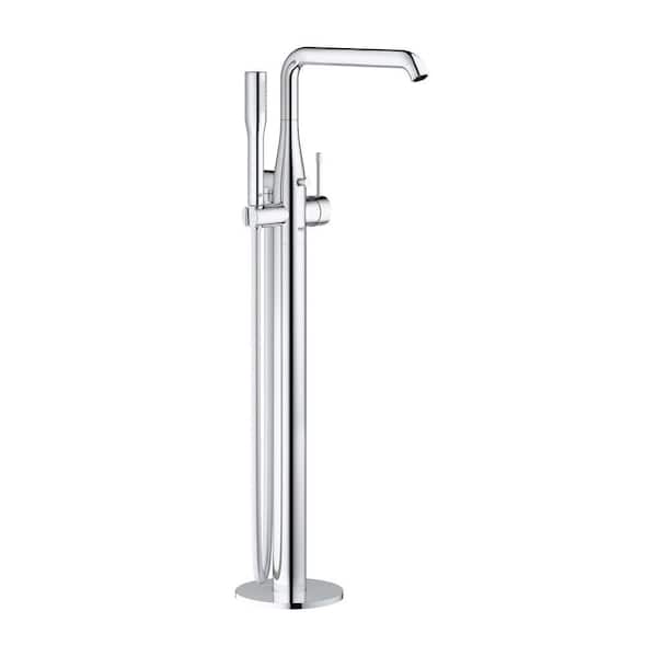 GROHE Essence New Single-Handle Floor-Mount Roman Bathtub Faucet with Handheld Shower in StarLight Chrome