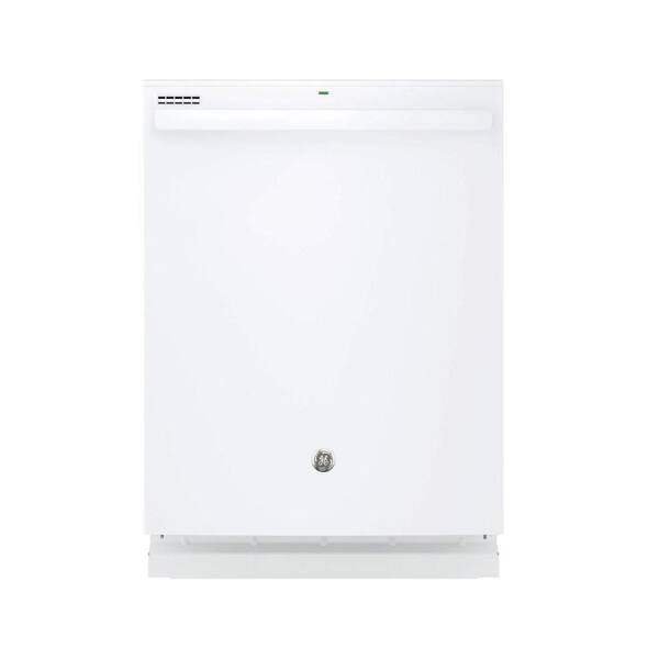 GE Top Control Dishwasher in White with Hybrid Stainless Steel Tub and Steam Prewash