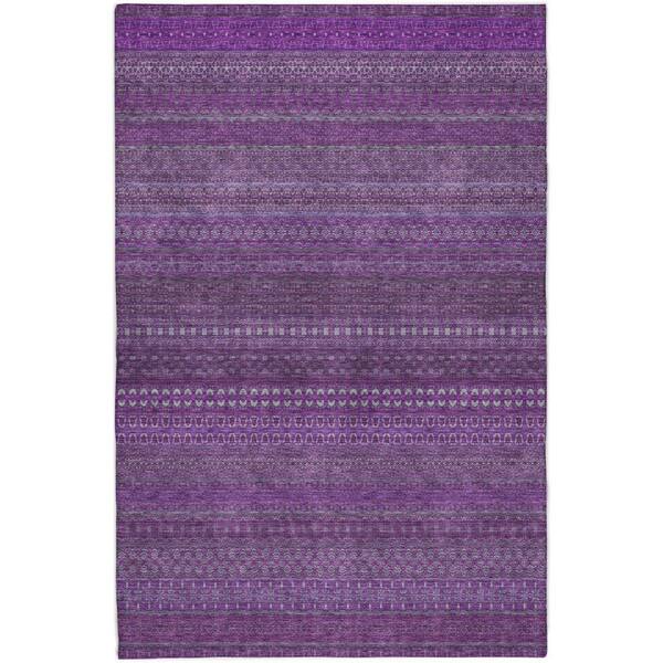 Dream Shag Premium Machine Washable Abstract ADS527 Eggplant 5 ft. x 7 ft. 6 in. Area Rug