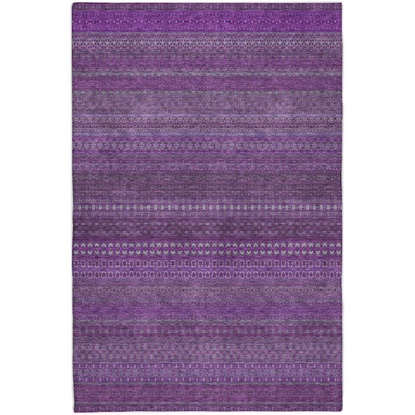 Dream Shag Premium Machine Washable Abstract ADS527 Eggplant 9 ft. x 12 ft. Area Rug
