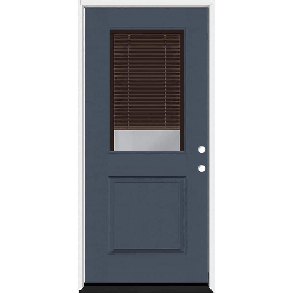 Legacy 30 in. x 80 in. 1/2-Lite Clear Glass Mocha Miniblind LHIS Dark Denim Fiberglass Prehung Door w/4-9/16 in. Jamb price history on PriceWatchPro