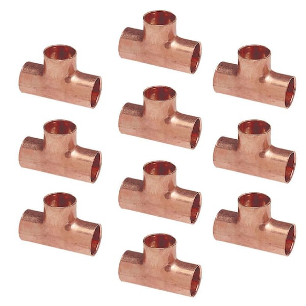 1/2 in. Copper All Cup Tee Fitting (10-Pack)
