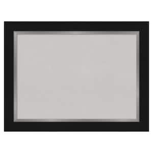 Eva Black Silver Framed Grey Corkboard 33 in. x 25 in Bulletin Board Memo Board