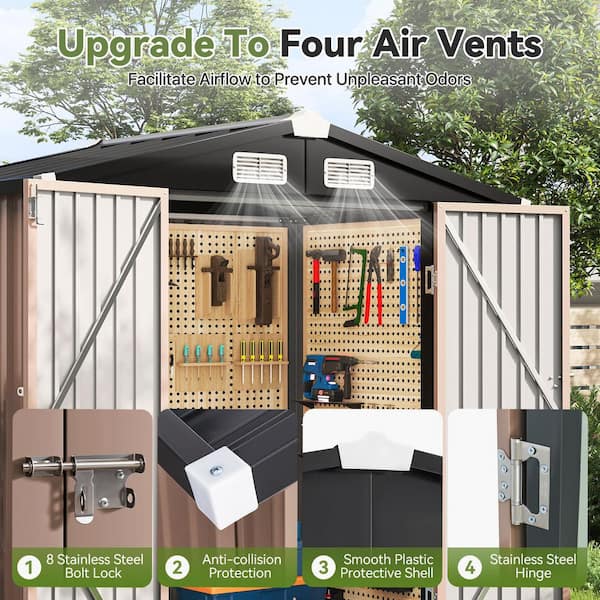 Reviews for Sizzim 6 ft. W x 4 ft. D Metal Storage Shed for Garden