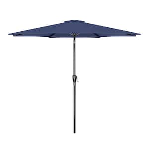 9 ft. Market Patio Umbrella Outdoor Table Market Yard Umbrella in Dark Blue for Garden, Porch, Backyard, Poolside