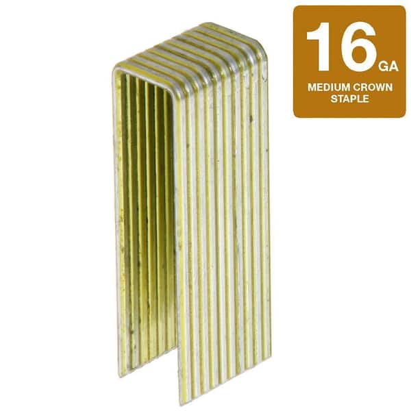 Grip-Rite 1/2 in. x 1/4 in. 18-Gauge Electro-Galvanized L-Style Narrow  Crown Staples (5,000 Per Box) GRL08 - The Home Depot