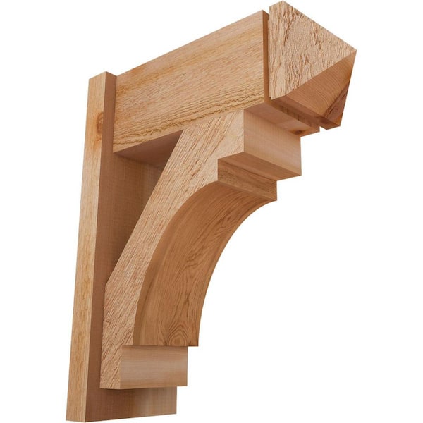 Ekena Millwork 8 in. x 24 in. x 20 in. Western Red Cedar Merced Arts and Crafts Rough Sawn Outlooker