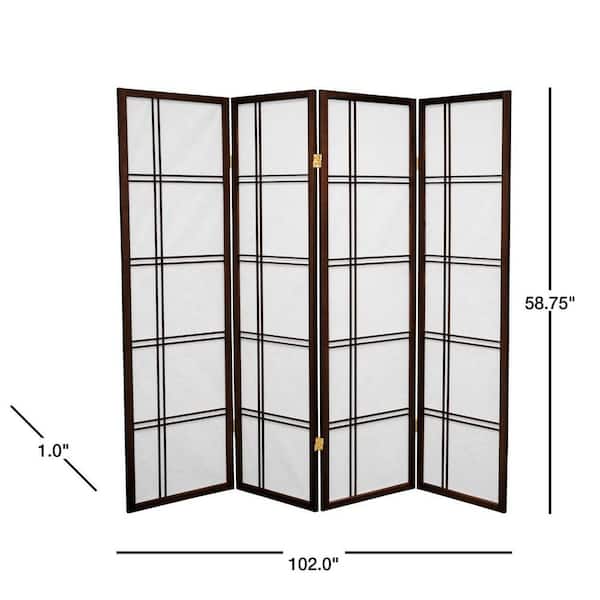 5 ft. Walnut 4-Panel Room Divider