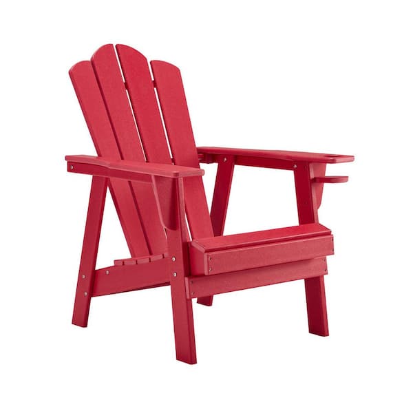 Unbranded Durable Adirondack Chair Patio Chairs Fire Pit Chairs - HDPE Poly Lumber with Cup Holder All-Weather Resistant YE