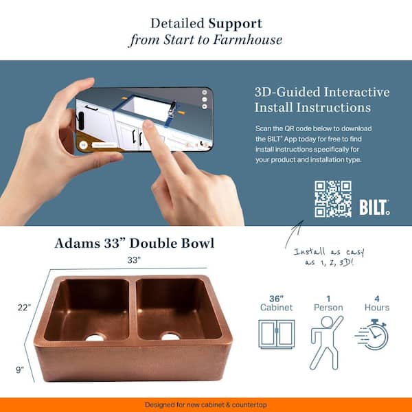 Rockwell Farmhouse/Apron-Front Handmade Solid Copper 33 in. Double Bowl 50/50 Kitchen Sink in Antique Copper Rockwell Farmhouse/Apron-Front Handmade Solid Copper 33 in. Double Bowl 50/50 Kitchen Sink in Antique Copper