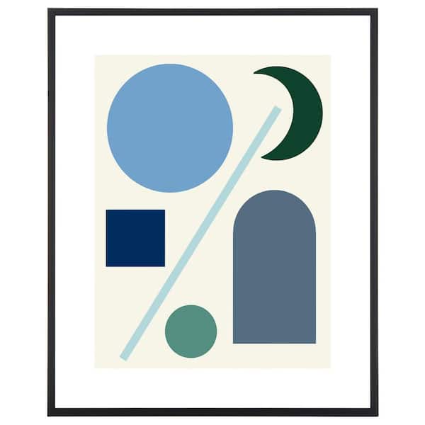 Tranquil Nights Framed Mixed Media Abstract Wall Art 4 in. x 27 in.