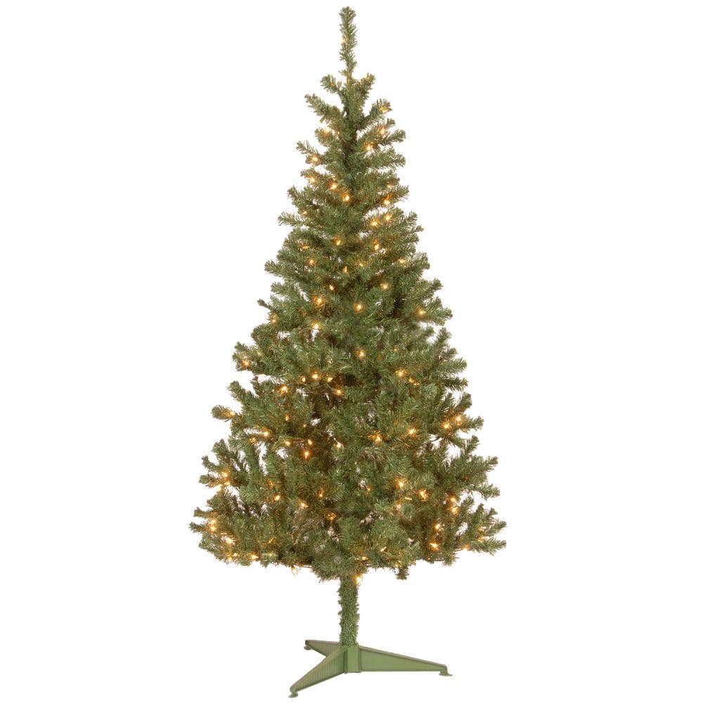 Holiday Time 4' ft Pre-lit clear Canadian Cashmere Artificial Christmas Tree 