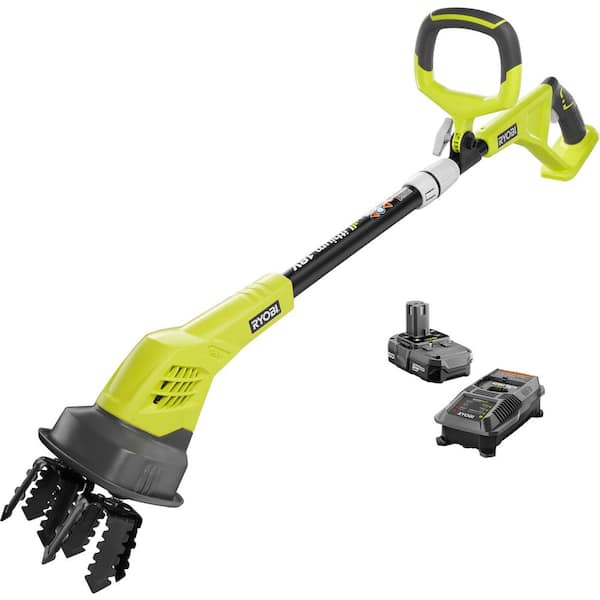 RYOBI ONE+ 18V Cordless Battery Cultivator - 1.3 Ah Battery and Charger Included