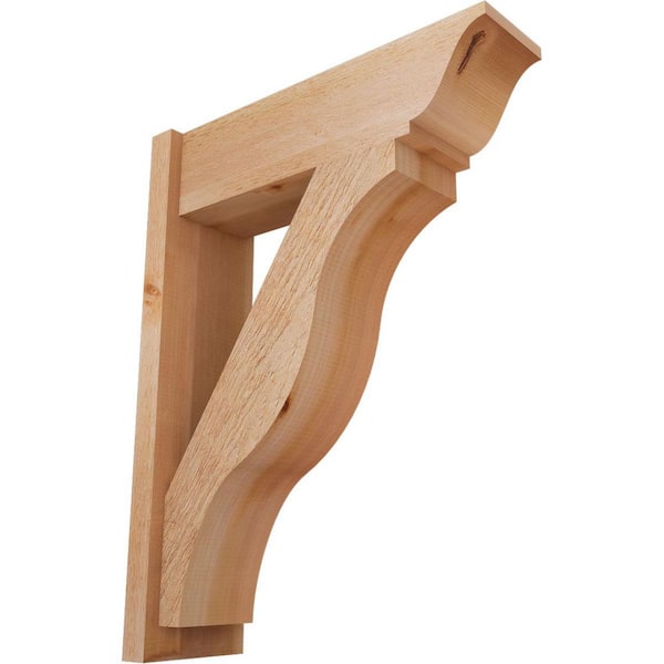 Ekena Millwork 8 in. x 34 in. x 26 in. Fuston Traditional Rough Sawn Western Red Cedar Outlooker