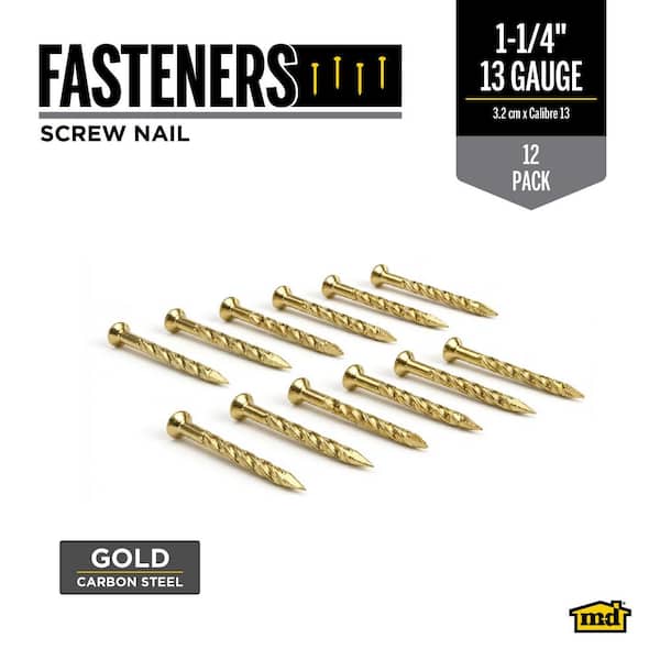 1-1/4 in. 12CT Gold Fasteners Floor Installation Kit for Floor Accessory