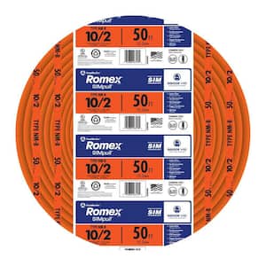 50 ft. 10/2 Solid Romex Simpull CU NM-B W/G Wire