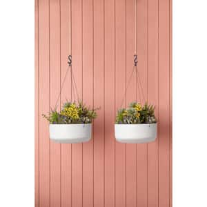 14 in. Round White Plastic Planter Hanging Kona Bowl (2-Pack)