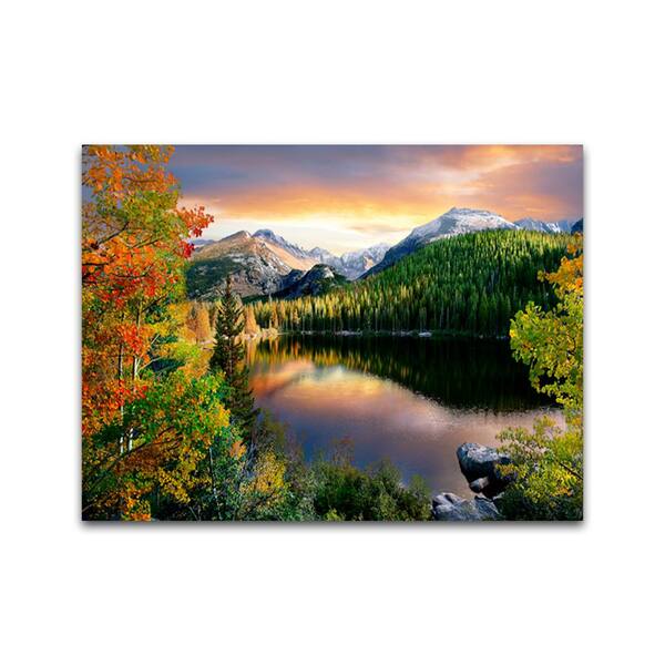Lake Mountains Forests Sky Waterfall Landscape Nature Art Poster 40"x24" 018 