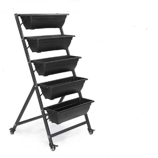 5-Tiers Vertical Garden Bed Plastic, Vertical Garden Planter Indoor and Outdoor, Vertical Elevated Garden Bed