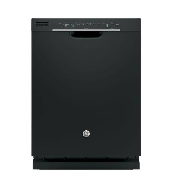 GE Front Control Dishwasher in Black with Hybrid Stainless Steel Tub and Steam Prewash