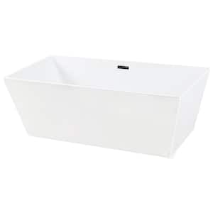 Melanie 67 in. Acrylic Flatbottom Freestanding Bathtub in White