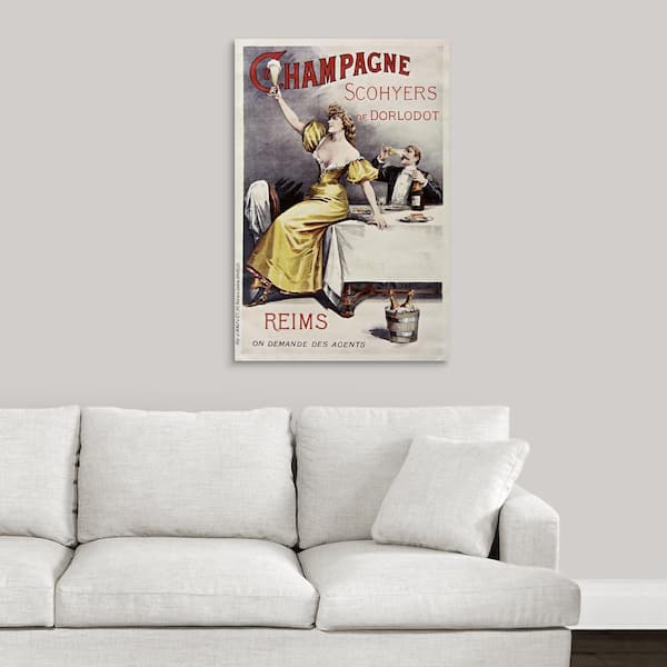GreatBigCanvas "Champagne Scohyers - Vintage Advertisement" by Vintage Apple Collection Canvas Wall Art