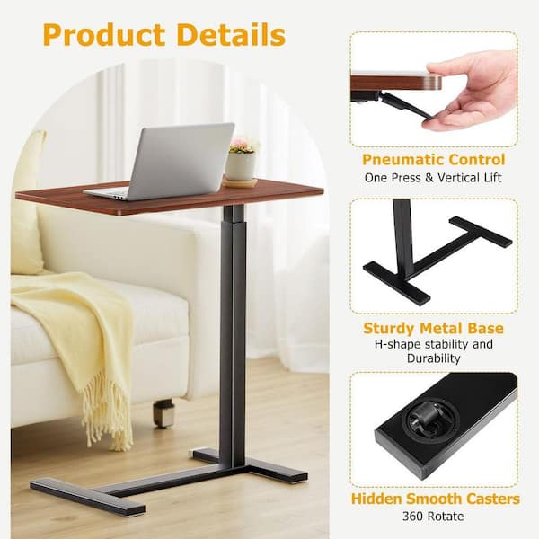Pneumatic Height Adjustable Overbed Table with Indonesia