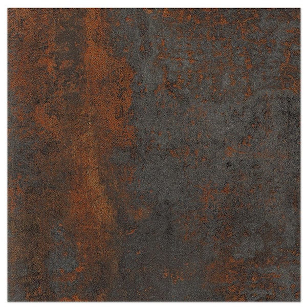 Rusted Iron 1. 5 mm T x 12 in. W x 12 in. L Square Water Resistant Peel and Stick Vinyl Flooring (30 sq. ft. /Box)