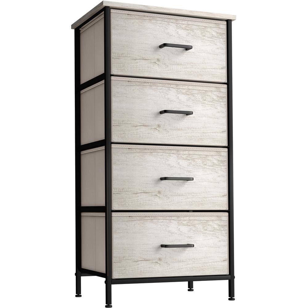 Sorbus Drawer Greige Dresser Steel Frame Wood Top Easy Pull Fabric Bins 17.75 in. L x 11.87 in. W x 37.50 in. H 4