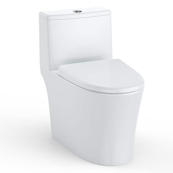 15 in. 1-piece 3L/4. 8L Dual Flush V‑Shape PP Seat Toilet in White with Ceramic Bowl, ADA Compatible