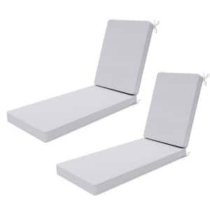 26 in. x 80 in. Outdoor Chair Cushion for Patio Chaise Lounge, Water Resistant Patio Cushion Set in Light Gray (2-Pack)