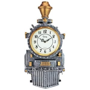 16 in. x 9 in. Casey Jones Steam Locomotive Train Sculptural Wall Clock