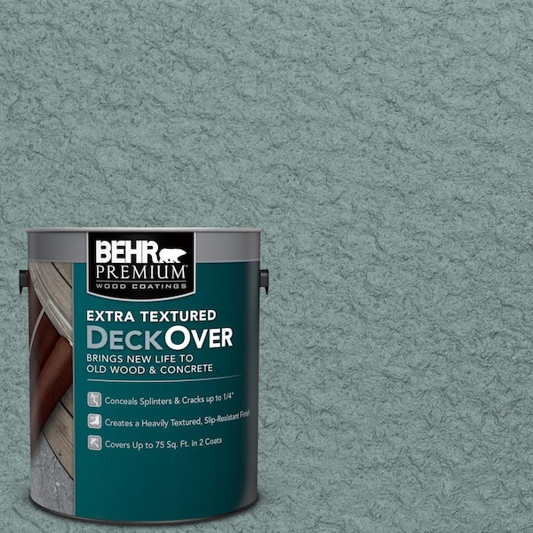 BEHR Premium Extra Textured DeckOver 1 gal. #SC-119 Colony Blue Extra Textured Solid Color Exterior Wood and Concrete Coating