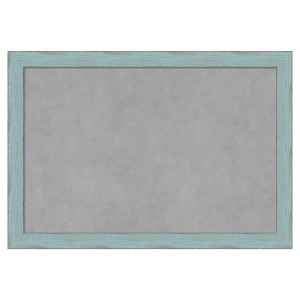 Amanti Art Sky Blue Rustic 26 in. x 18 in Framed Magnetic Board