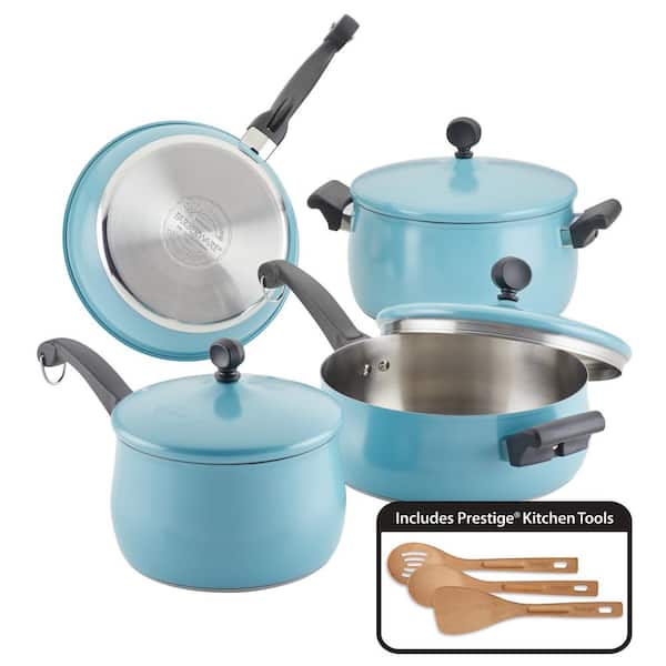 Farberware 10-Piece Aqua 120 Limited Edition Stainless Steel Cookware Set  70018 - The Home Depot