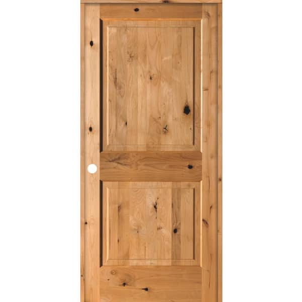 Krosswood Doors 36 In X 80 In Rustic Knotty Alder 2 Panel Right Handed Clear Stain Wood Single 6162