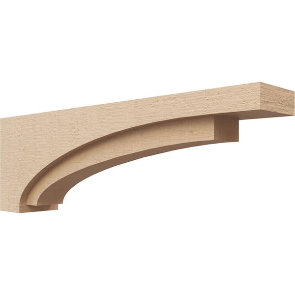 Ekena Millwork 6-in. x 36-in. x 12-in. Series 3 Thin Rivera Rough Cedar Woodgrain Timberthane Polyurethane Corbel, Primed Tan