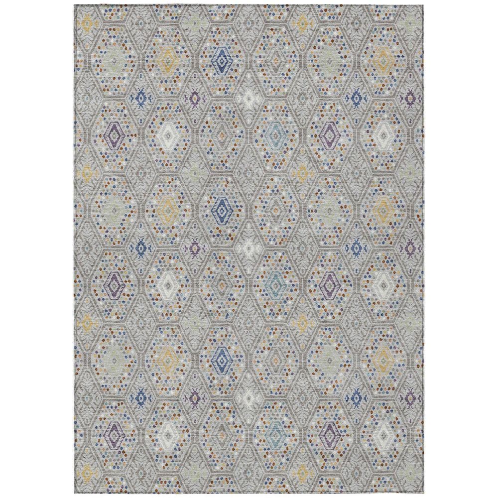 Chantille Machine Washable Indoor/Outdoor Abstract ACN2471 Silver 5 ft. x 7 ft. 6 in. Area Rug price history on PriceWatchPro