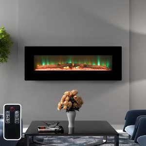 48 in. Wall-Mount Electric Fireplace in Black