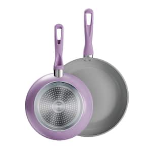 2-Piece Purple Aluminum Induction Frying Pan Set