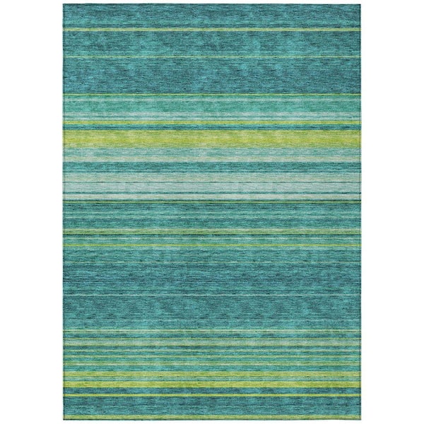 Chantille Machine Washable Indoor/Outdoor Abstract ACN979 Teal 2 ft. 6 in. x 3 ft. 10 in. Area Rug