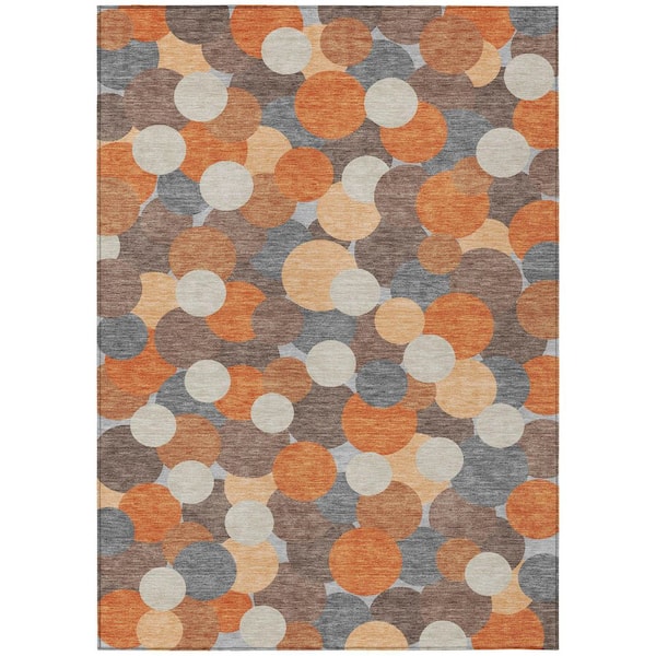 Chantille Machine Washable Indoor/Outdoor Abstract ACN2450 Orange 3 ft. x 4 ft. Area Rug