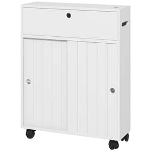 20.5 in. W x 6.75 in. D x 26.5 in. H White Linen Cabinet