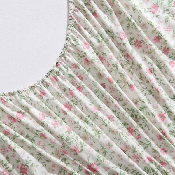 Laura Ashley Bonnie Floral 4-Piece Pink/Green Percale Cotton Full