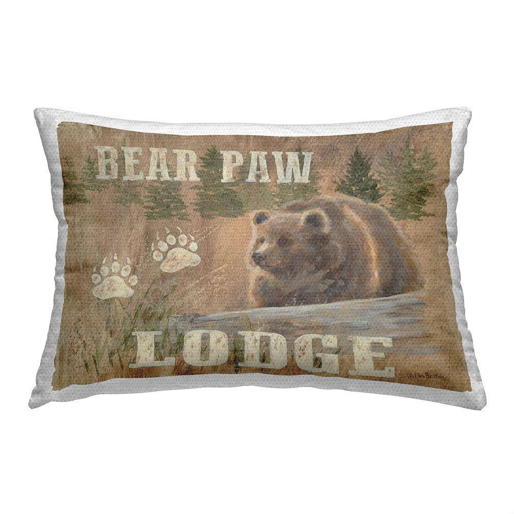 Stupell Industries Bear Paw Lodge Brown Rectangular Outdoor Throw