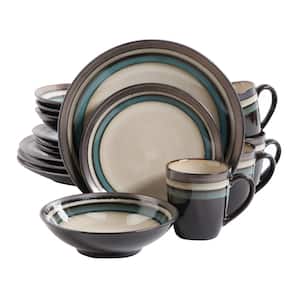 Lewisville 16-Piece Casual Teal Stoneware Dinnerware Set (Service for 4)