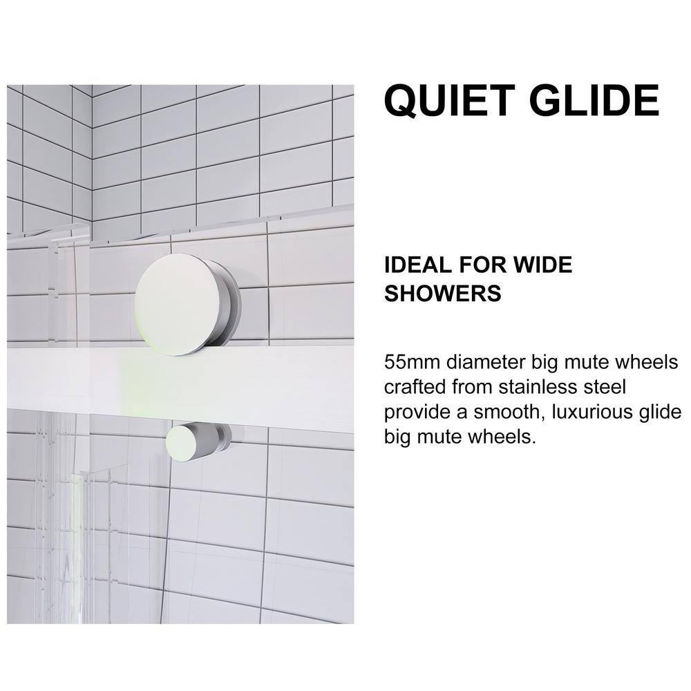 56-60" Brushed Nickel and Glass Sliding Shower Door