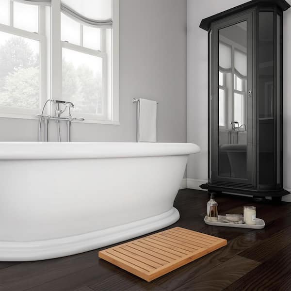 Dark Brown Wood Bath Mat by NewburyBoutique