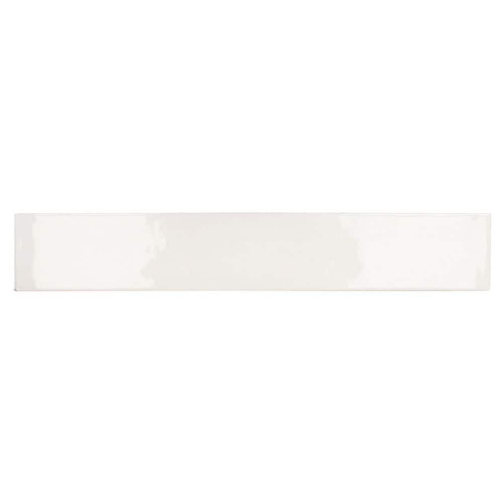 Fion Keissi White 2.5 in. x 16 in. Mediterranean-Inspired Subway Glossy Cer