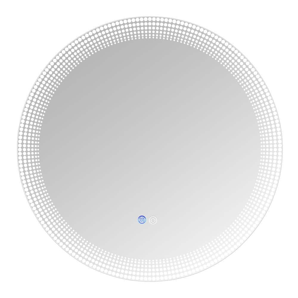 UPIKER Decor 24 in. W x 24 in. H Small Round Frameless Memory LED Wall